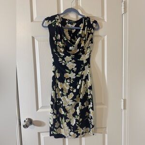 Lauren Ralph Lauren Black and Cream Midi Dress